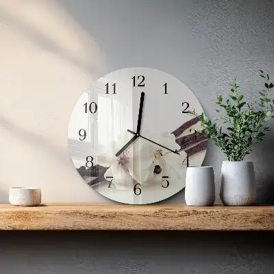 Ronde glas klok Vanille