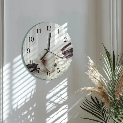 Ronde glas klok Vanille