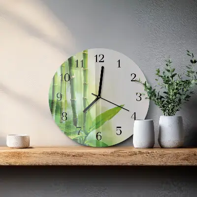 Klok glas met opdruk rond Bamboe