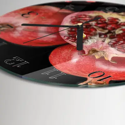 Wandklok glas decoratie rond Granaat
