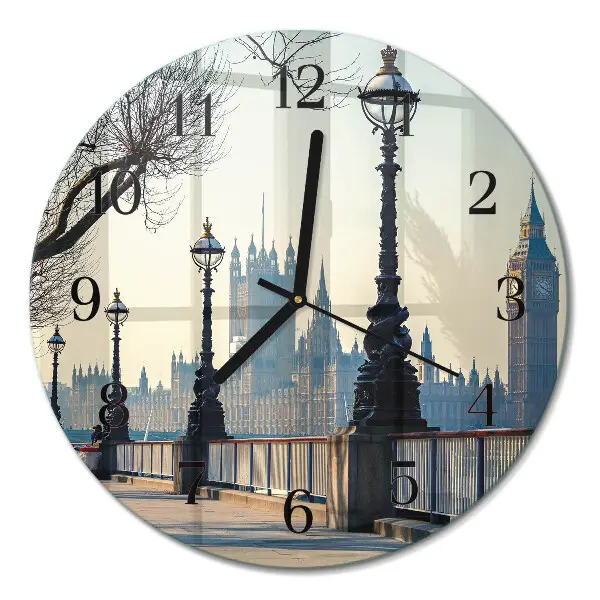 Wandklok glas decoratie rond Lantaarns