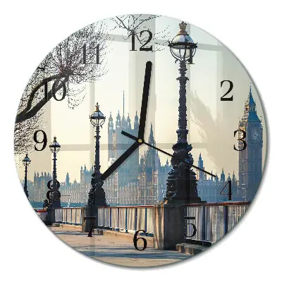Wandklok glas decoratie rond Lantaarns
