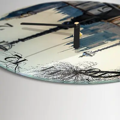 Wandklok glas decoratie rond Lantaarns