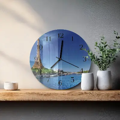 Ronde glazen wandklok De hemel van parijs