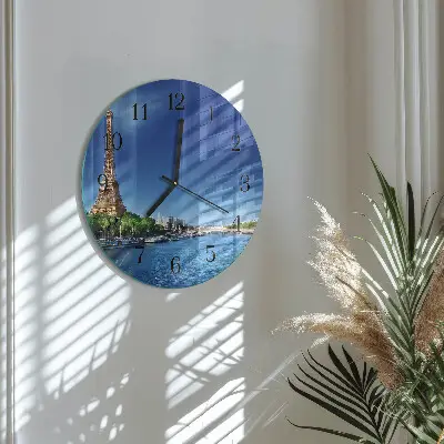 Ronde glazen wandklok De hemel van parijs