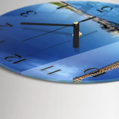 Ronde glazen wandklok De hemel van parijs