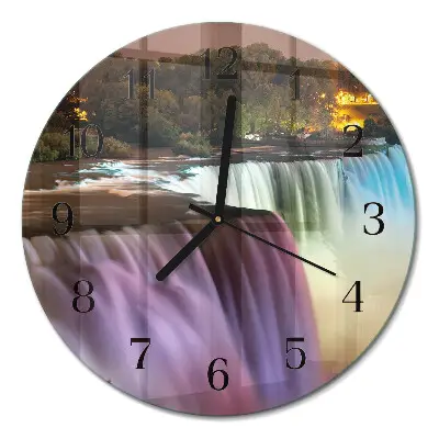 Wandklok glas decoratie rond Waterval