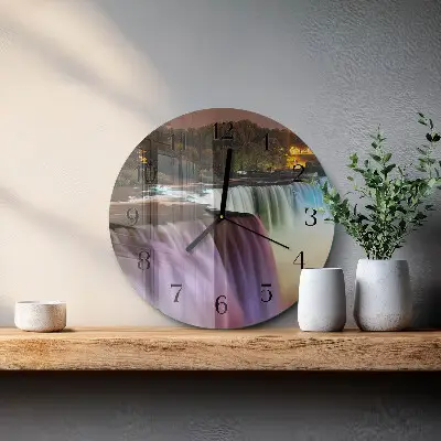 Wandklok glas decoratie rond Waterval