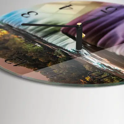 Wandklok glas decoratie rond Waterval