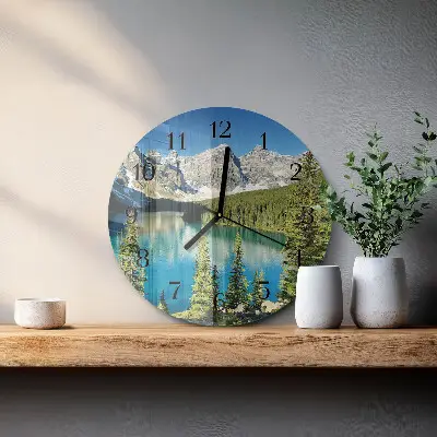 Klok glas met opdruk rond Bergnatuur