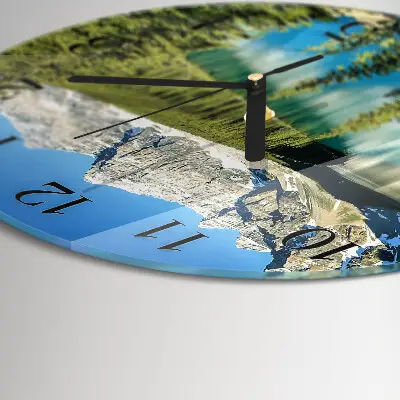 Klok glas met opdruk rond Bergnatuur