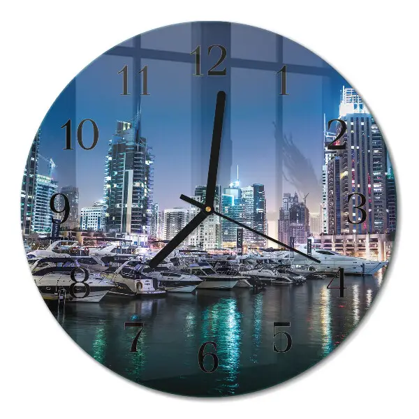 Wandklok glas decoratie rond Horizon