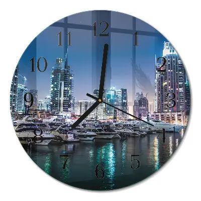 Wandklok glas decoratie rond Horizon
