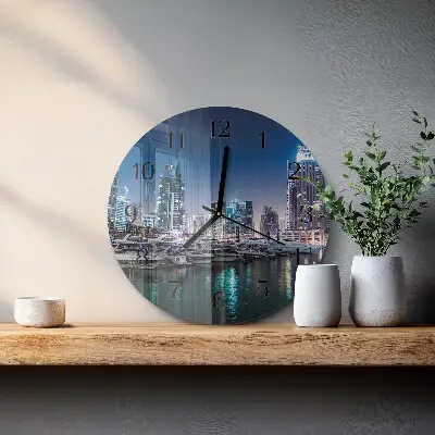 Wandklok glas decoratie rond Horizon