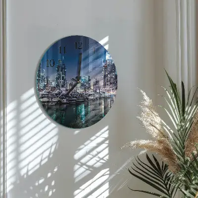 Wandklok glas decoratie rond Horizon