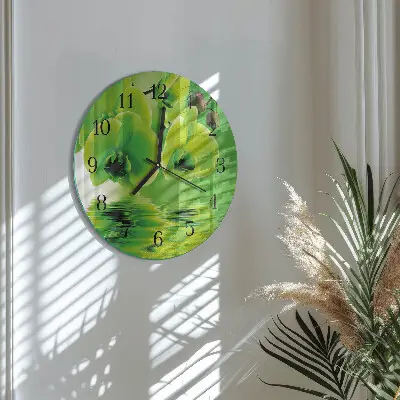 Klok glas met opdruk rond Orchidee