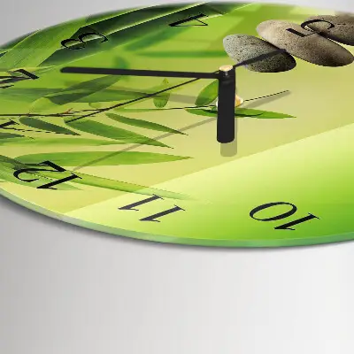 Ronde glazen wandklok Stenen