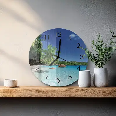 Ronde glazen klok Palmeiland