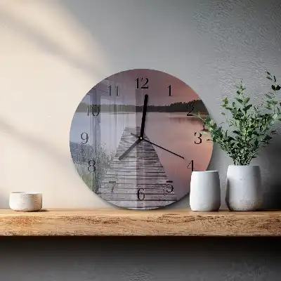Klok glas met opdruk rond Brug