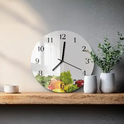 Klok glas met opdruk rond Groenten