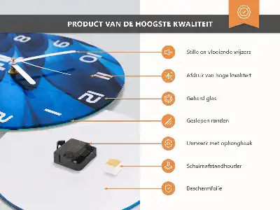 Wandklok glas decoratie rond Watermeloen