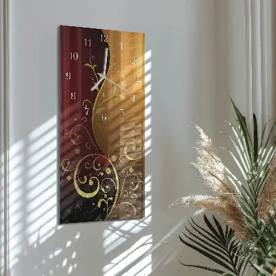Verticale rechthoekige glazen wandklok Abstractie
