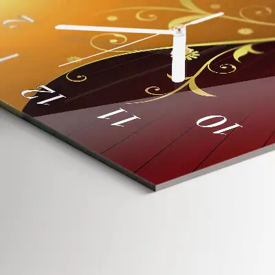 Verticale rechthoekige glazen wandklok Abstractie