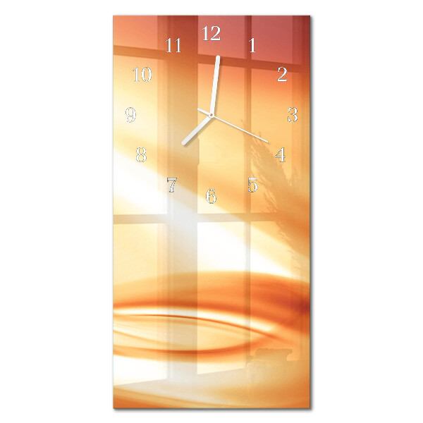 Verticale moderne glazen wandklok Abstractie
