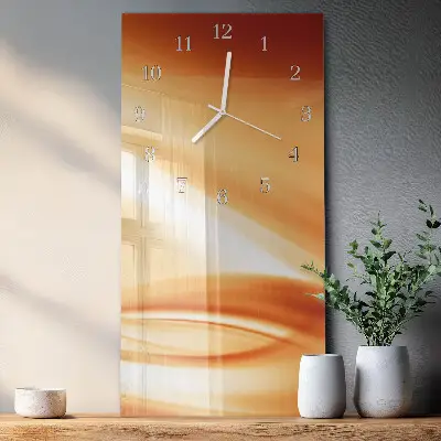 Verticale moderne glazen wandklok Abstractie