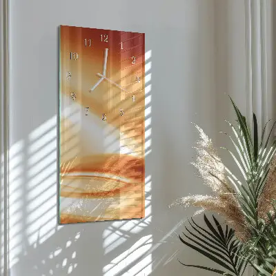 Verticale moderne glazen wandklok Abstractie