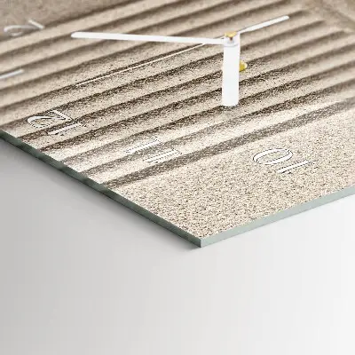 Verticale rechthoekige glazen wandklok Steen