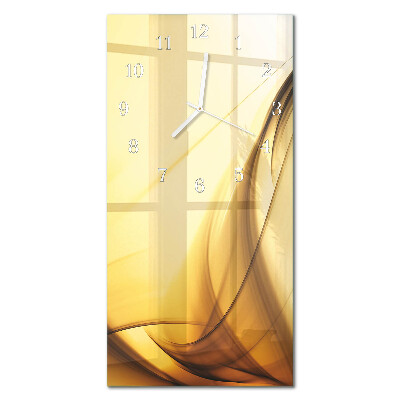 Verticale rechthoekige glazen wandklok Abstractie