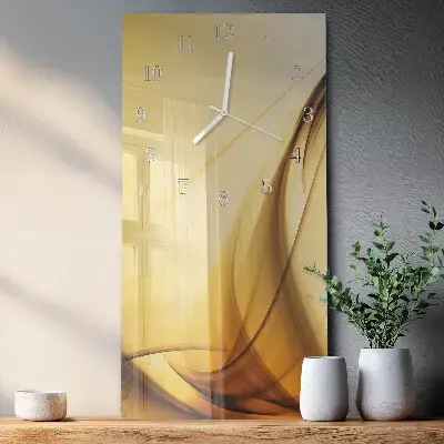 Verticale rechthoekige glazen wandklok Abstractie