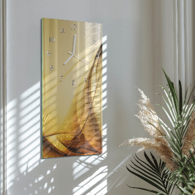 Verticale rechthoekige glazen wandklok Abstractie