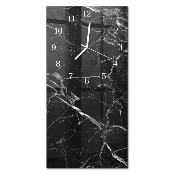 Verticale moderne glazen wandklok Grafiet