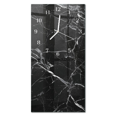 Verticale moderne glazen wandklok Grafiet