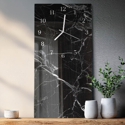 Verticale moderne glazen wandklok Grafiet