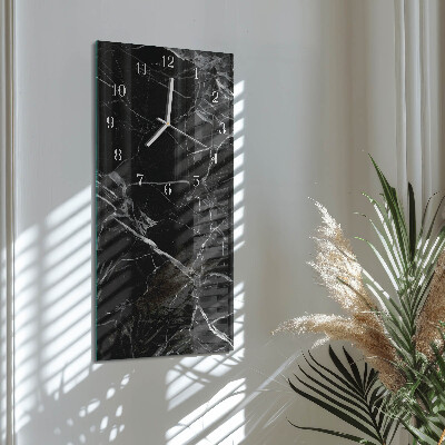 Verticale moderne glazen wandklok Grafiet