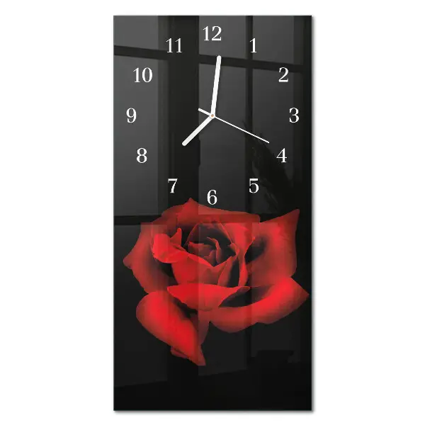 Decoratieve glazen klok verticaal Roos