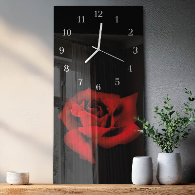 Decoratieve glazen klok verticaal Roos