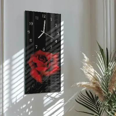 Decoratieve glazen klok verticaal Roos