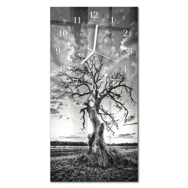 Verticale moderne glazen wandklok Boom