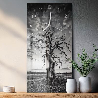 Verticale moderne glazen wandklok Boom