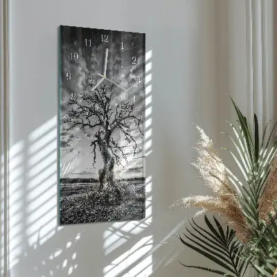 Verticale moderne glazen wandklok Boom