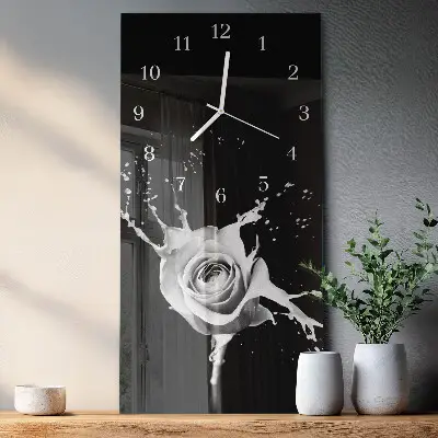 Rechthoekige glas klok verticaal Roos