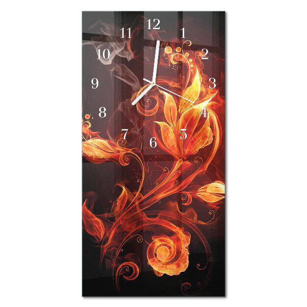 Rechthoekige glas klok verticaal Abstracte bloemen