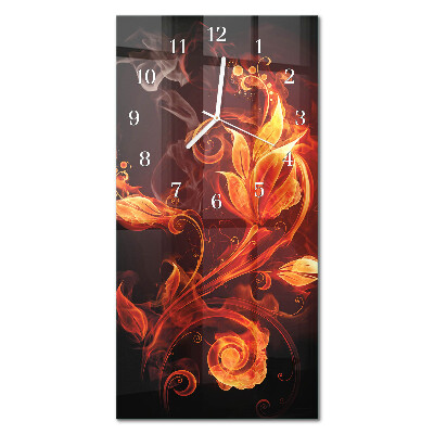 Rechthoekige glas klok verticaal Abstracte bloemen