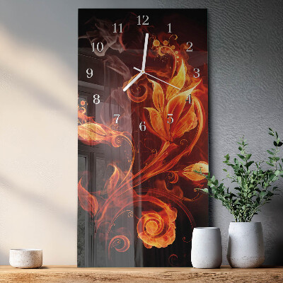 Rechthoekige glas klok verticaal Abstracte bloemen