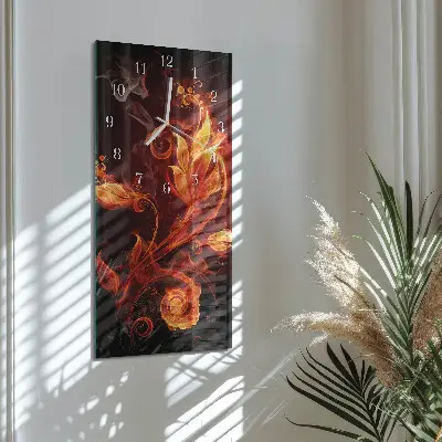 Rechthoekige glas klok verticaal Abstracte bloemen
