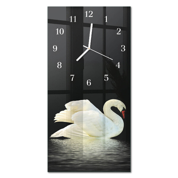 Decoratieve glazen klok verticaal Zwaan